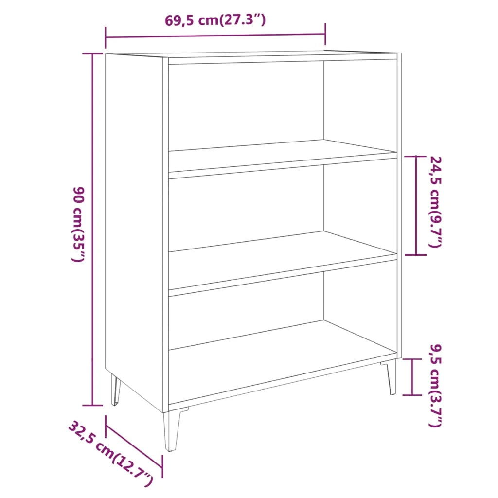 Buffet credenza cassettiera mobiletto mobile contenitore organizer per cucina soggiorno salotto 69,5 x 32,5 x 90 cm legno ingegnerizzato bianco 02_0030403