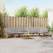 Set di divani da esterno 7 pz Bianco e Grigio Chiaro 3388765