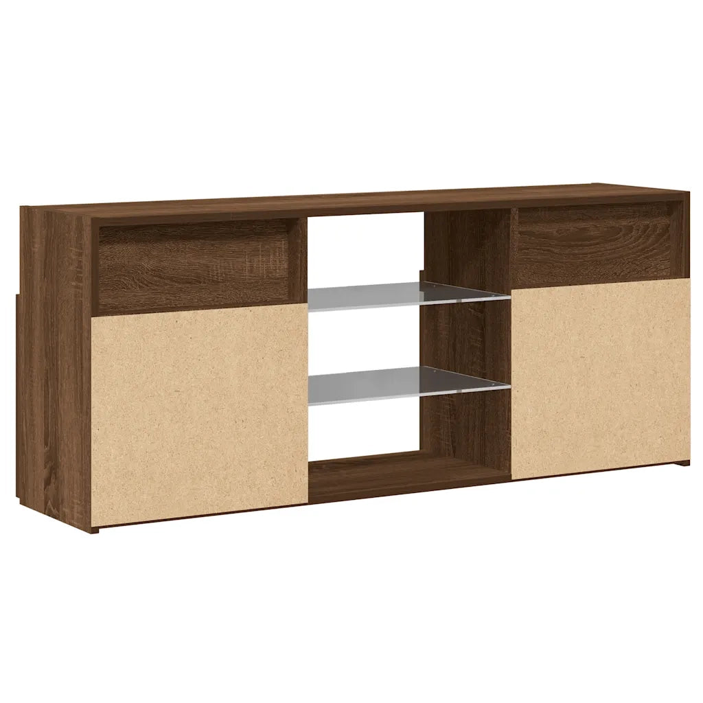 Mobile Porta TV con Luci LED Rovere Marrone 120x30x50 cm cod mxl 12679