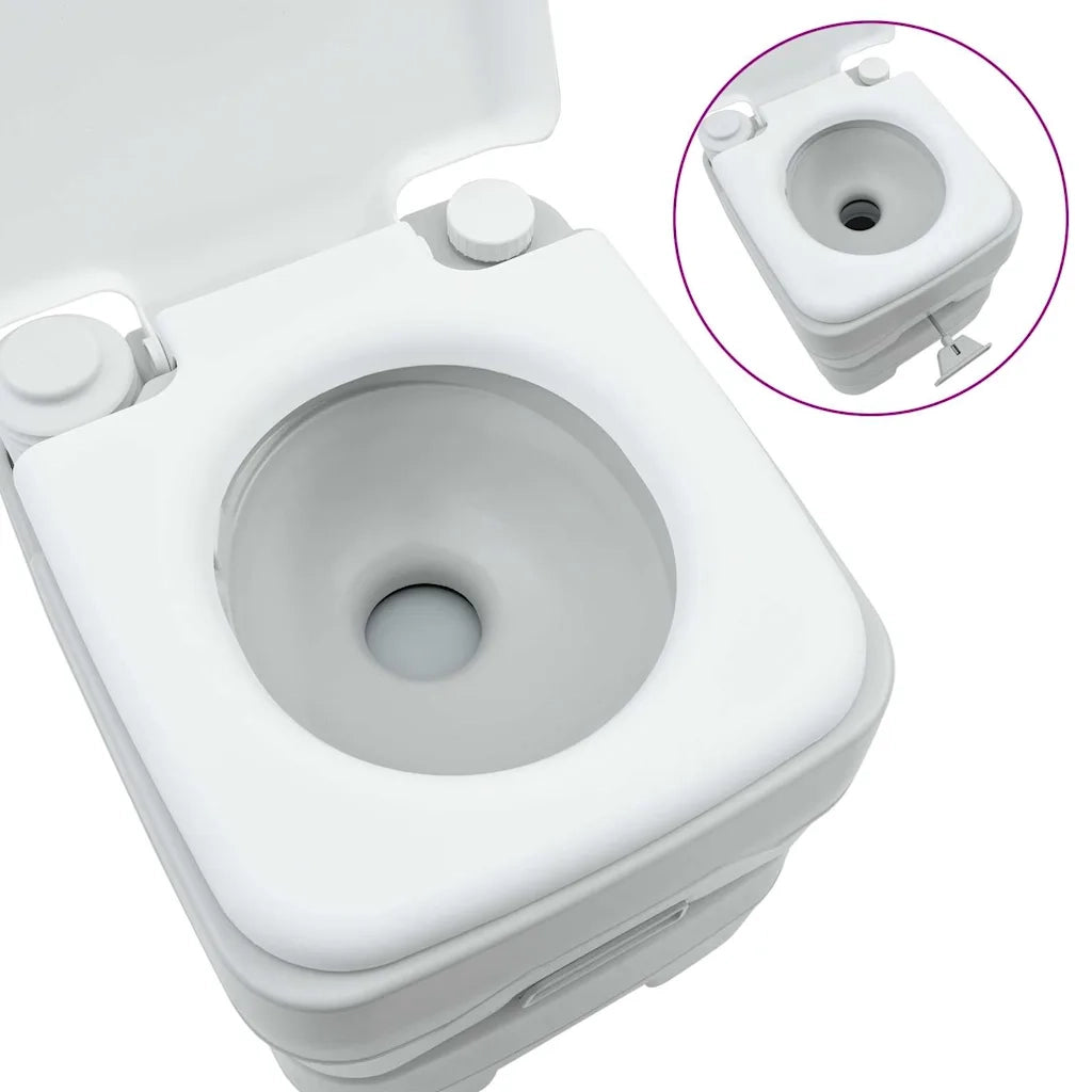 Toilette da Campeggio Grigio e Bianco 41,5 x 36,5 x 42 cm 42001427