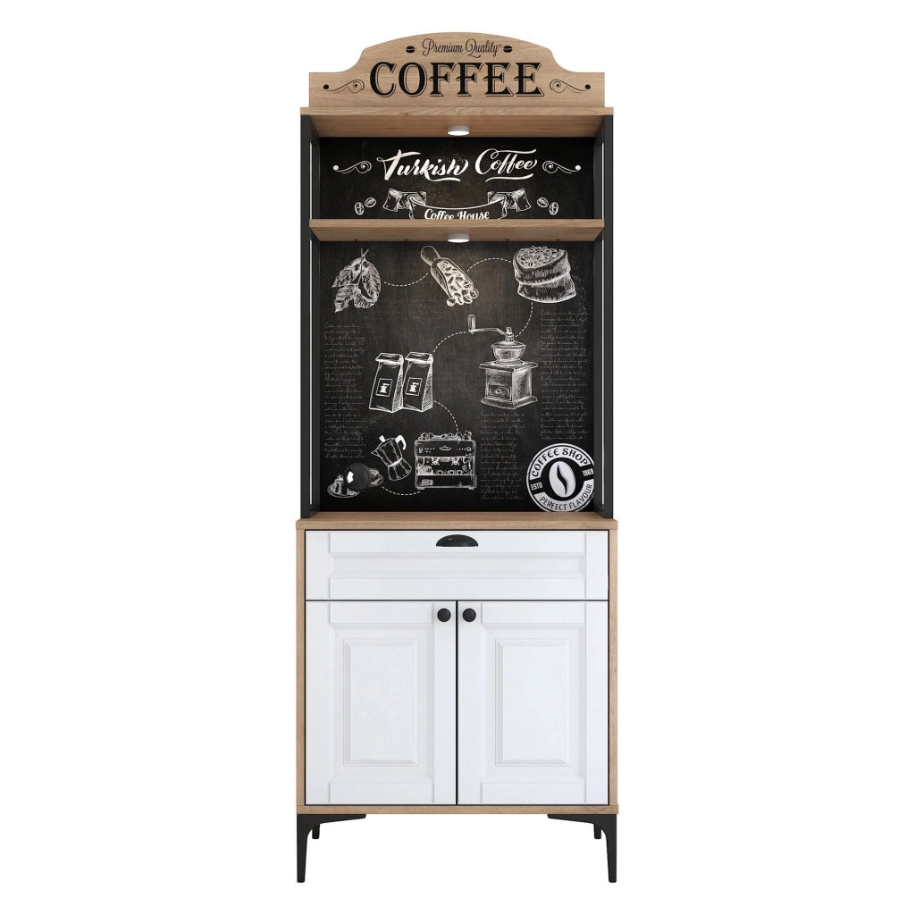 Madia Nemoli, Credenza un Cassetto, 70x40x186h cm Bianco Rovere