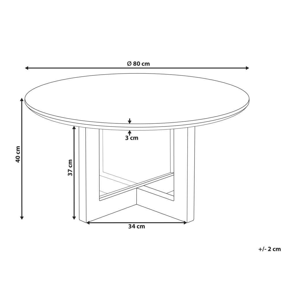 Tavolino moderno in MDF e rattan ø 80 cm Arredamento per il soggiorno Marrone chiaro