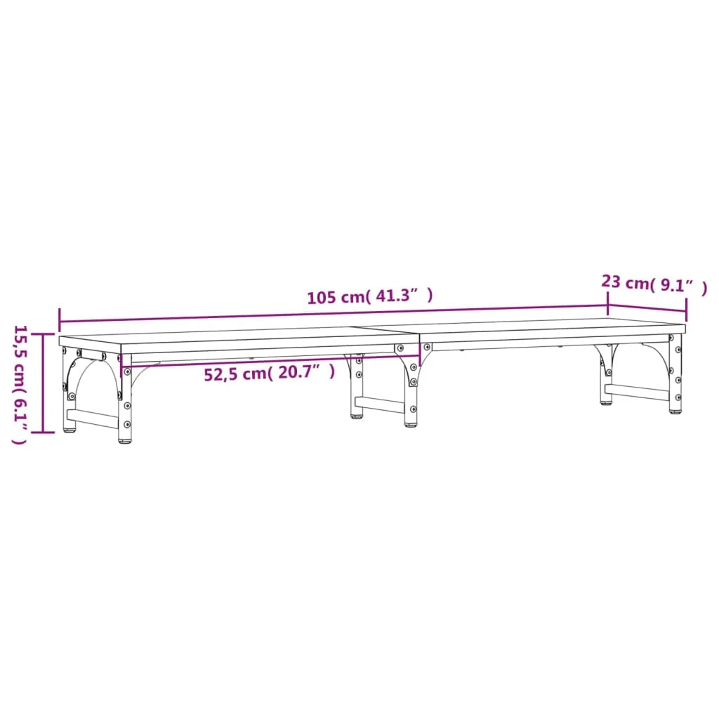 Supporto per monitor da scrivania Sonoma 105 x 23 x 15,5 cm legno ingegnerizzato marrone 02_0044983