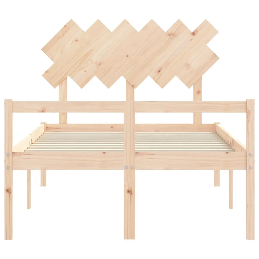 Letto per Anziani con Testiera 120x200 cm in Legno Massello 3195541