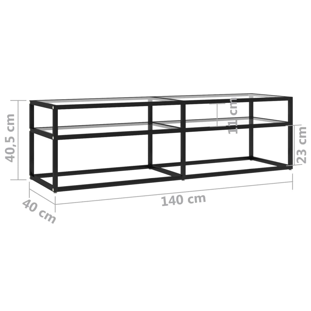 Mobile Porta TV Trasparente 140x40x40,5 cm in Vetro Temperato cod mxl 57669