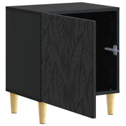 Comodino | Armadio da Notte | Mobiletto da notte Nero 43 x 34,5 x 50 cm Legno ingegnerizzato