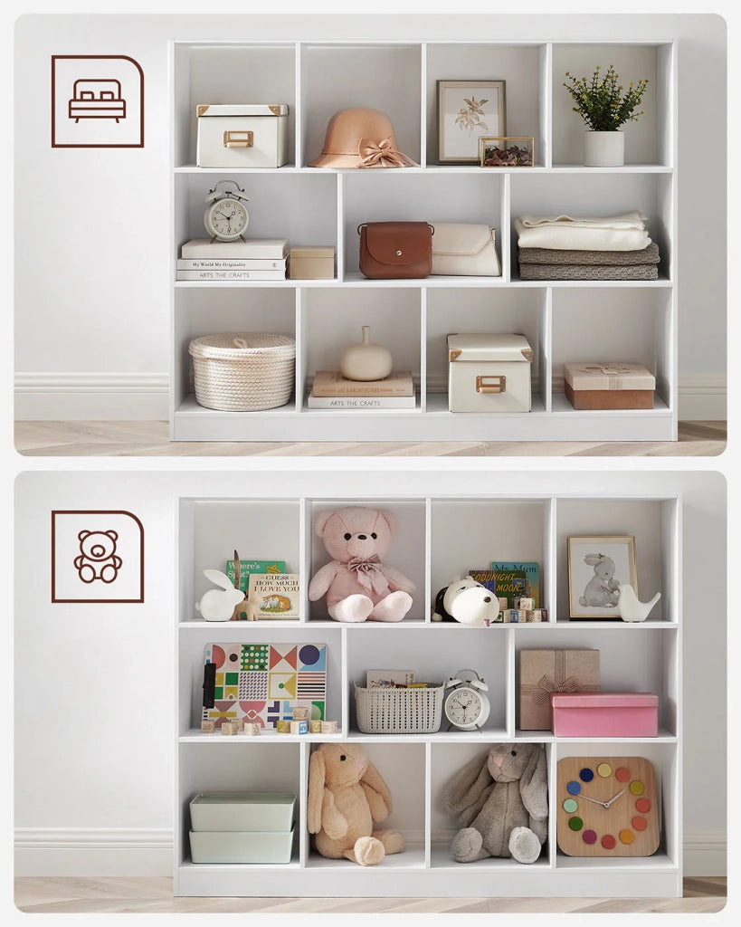 Libreria aperta 126 x 30 x 100 cm ripiano portaoggetti su gambe bianco 12_0004281