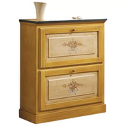 scarpiera 2 ante in legno massello giallo/blu l.80 x p.30 h.93 (1217) - Mobili 2G