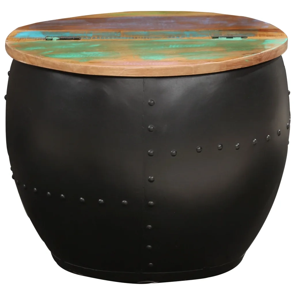 Tavolino da Salotto 53x43 cm in Legno Massello di Recupero 287483