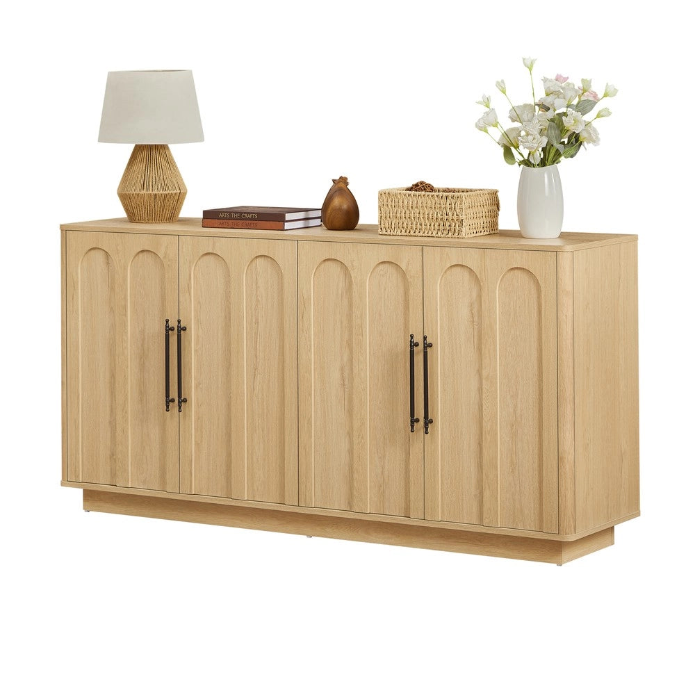 Credenza con 4 Ante ¨C MINIMAL ¨C Legno, Soft-Close, 160cm, Soggiorno