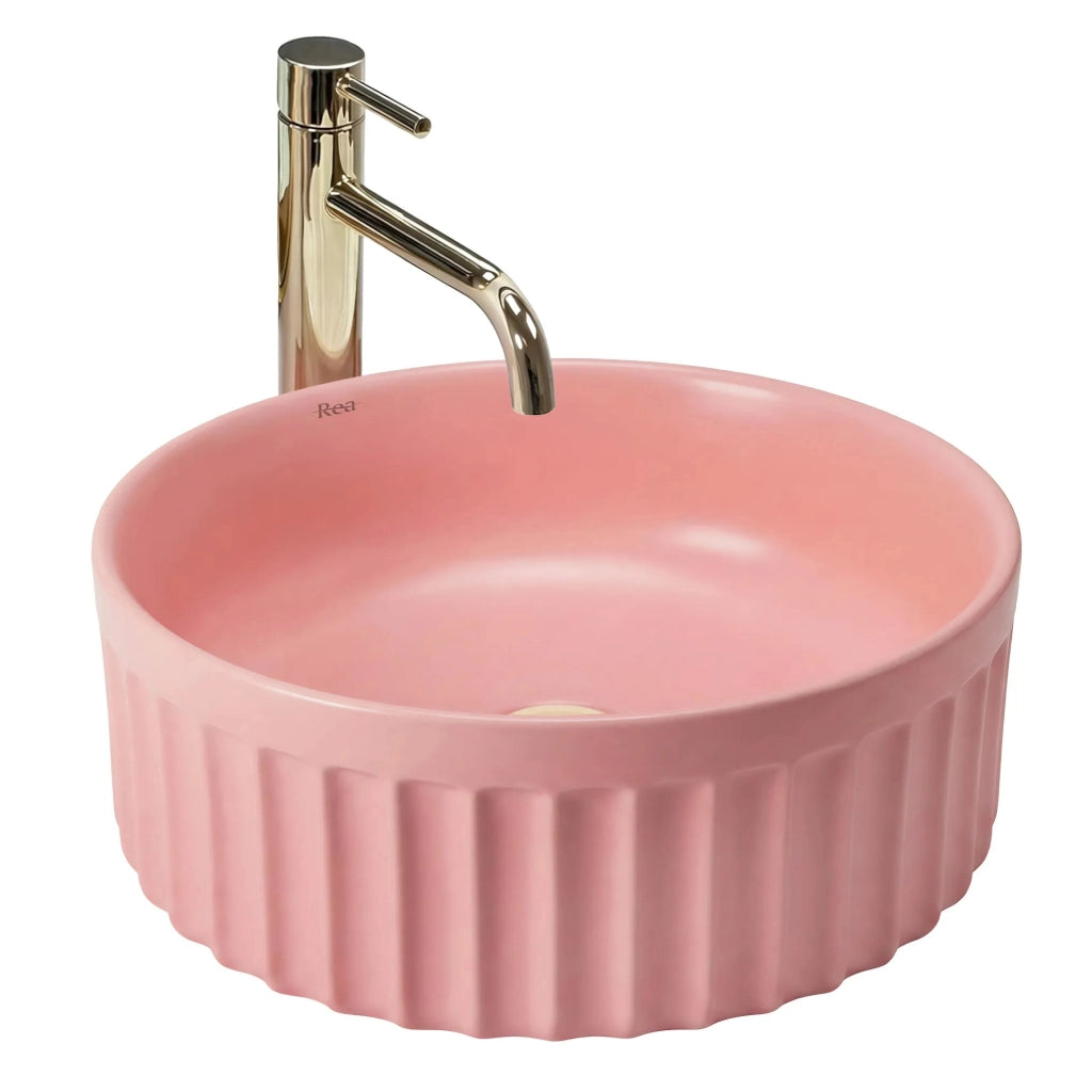 Lavabo Da Appoggio Rea Duo Sweet Pink Matt
