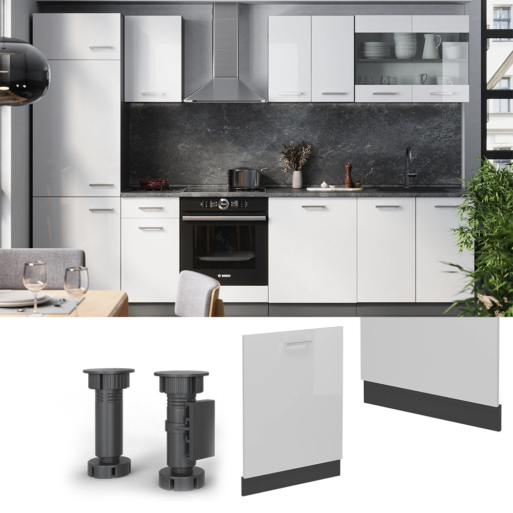 Vicco Coperchio per lavastoviglie Bianco lucido 60 cm , PL Marmo