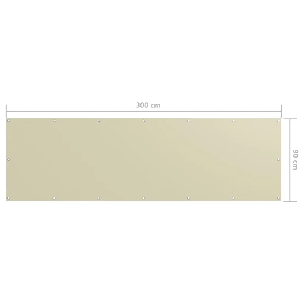 Paravento da Balcone Crema 90x300 cm Tessuto Oxford cod mxl 15109