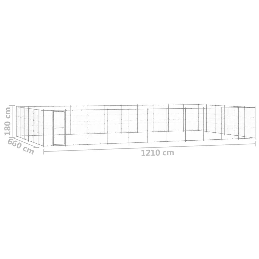 Gabbia per Cani da Esterno in Acciaio Zincato 79,86 m² 3082332