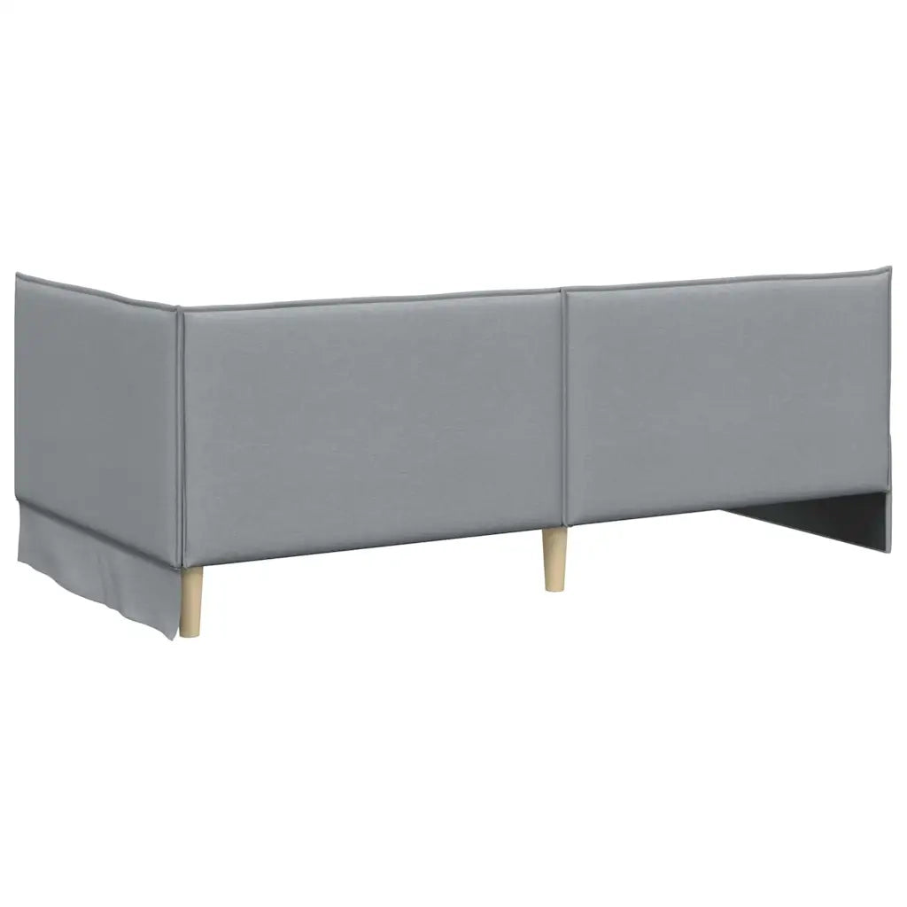 Cornice del letto ad angolo Grigio chiaro 80 x 200 cm Tessuto