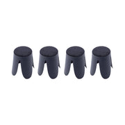 Set 4 sgabelli impilabili in bouclé, blu navy