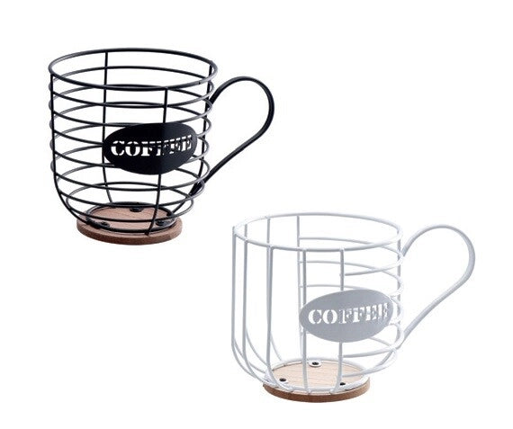 1 Pezzo Portacialde Capsule Caffè in Ferro e MDF 19 x 13 cm 2 Colori