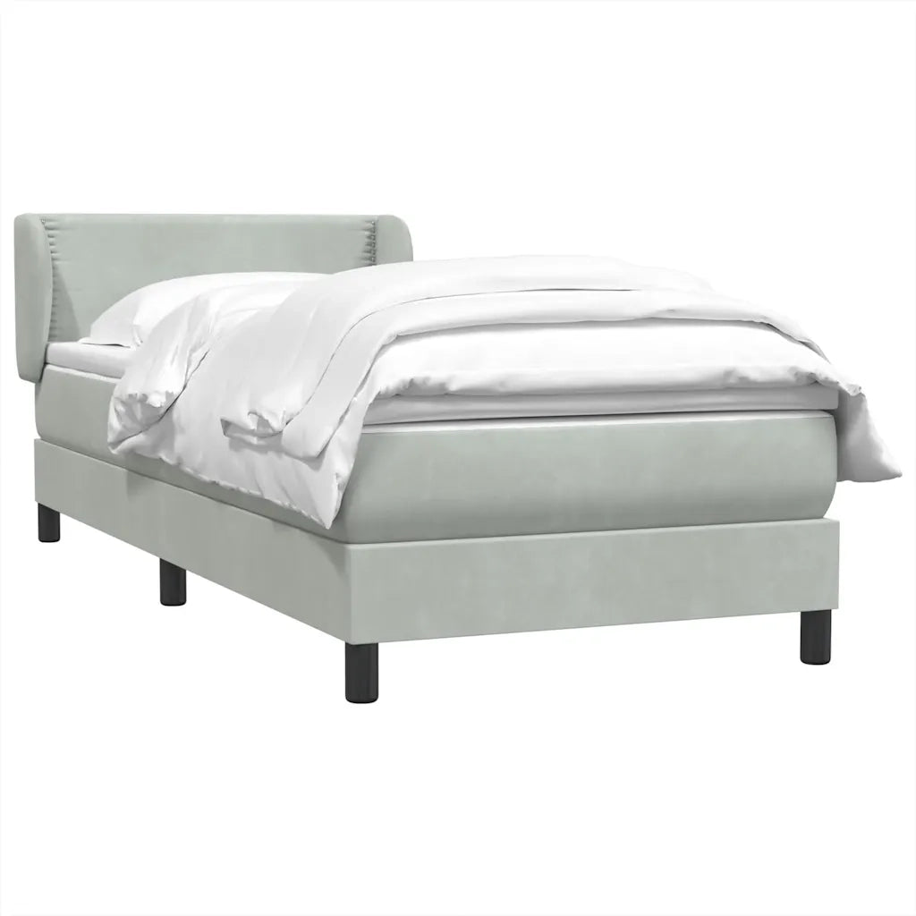 vidaXL Giroletto a Molle con Materasso Grigio Chiaro 80x220 cm Velluto