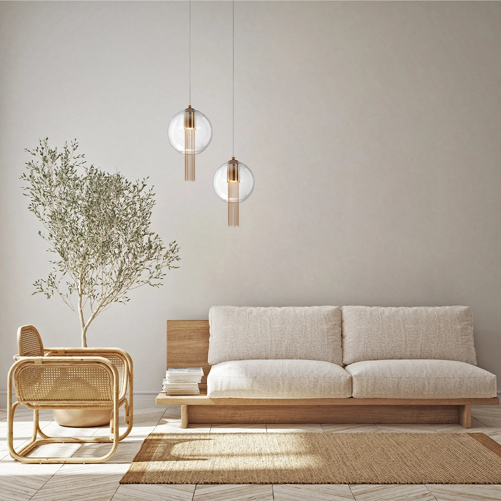 Lampada a sospensione Maytoni Flusso vetro bronzo Ø25 GU10