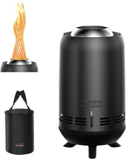 Focolare all'aperto con Borsa di Stoccaggio - Caminetto a Tavola con Fumo Basso per Balcone/Camping - Pelletti e Legna 15x30.5cm Acciaio Inossidabile Focolare Portatile Nero