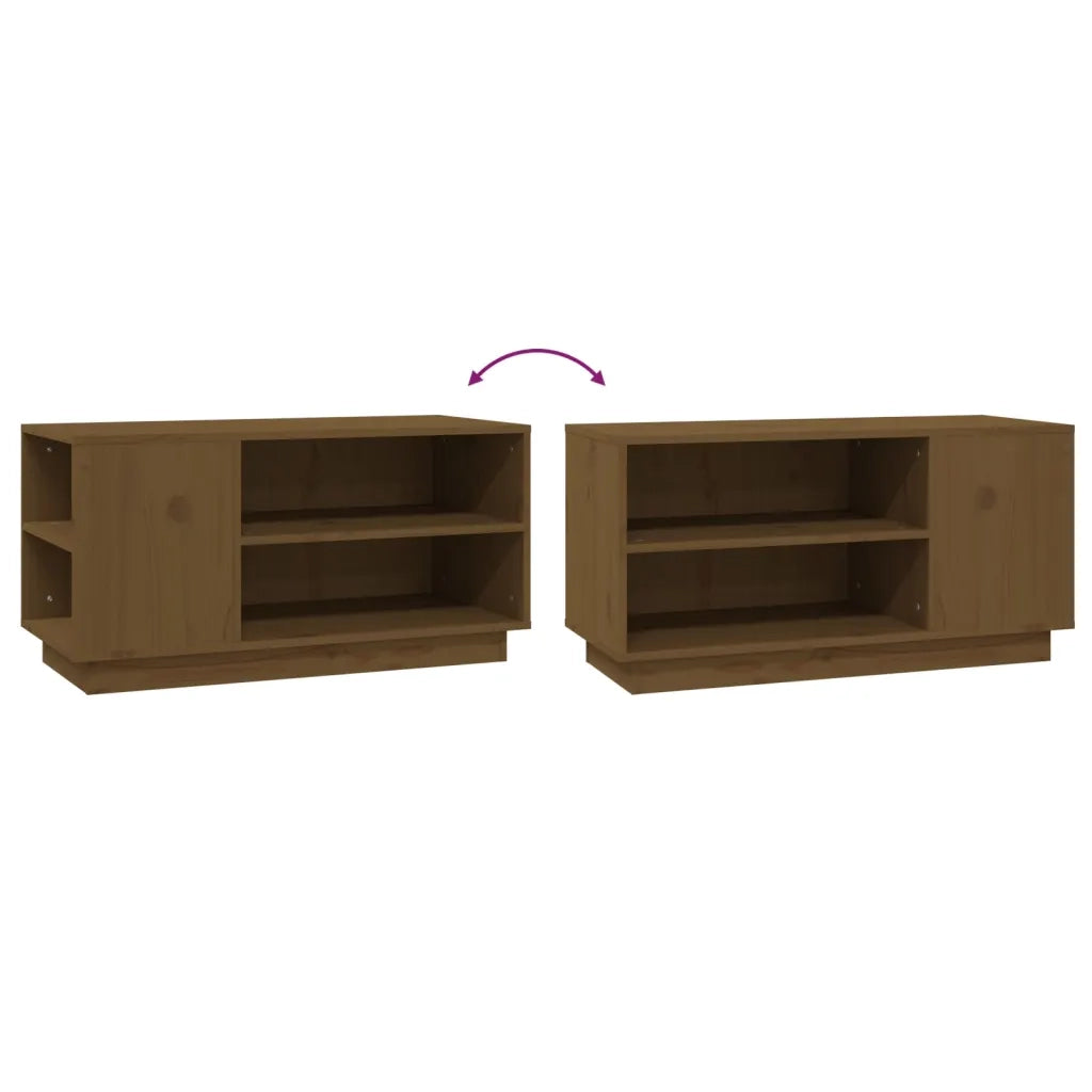 Mobile Porta TV Miele 80x35x40,5 cm in Legno Massello di Pino cod mxl 18253