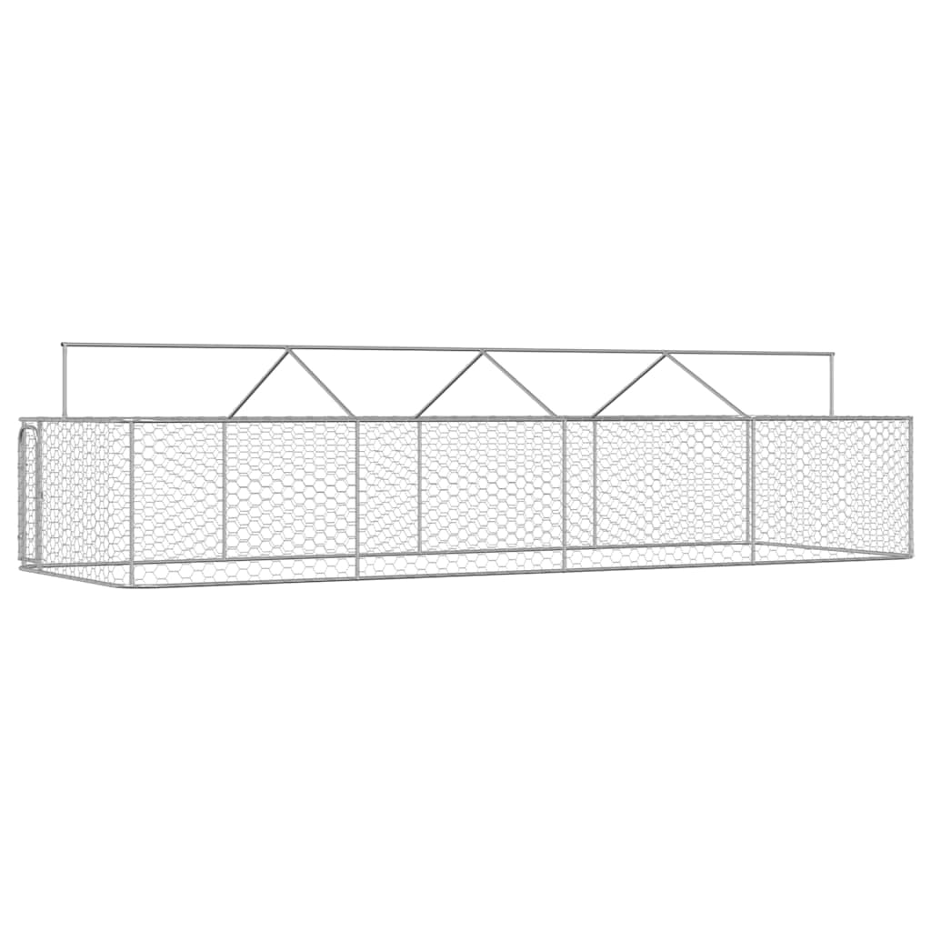 Cuccia/gabbia/recinto per animali domestici da esterno con tetto 600 x 200 x 150 cm Argento 02_0041911