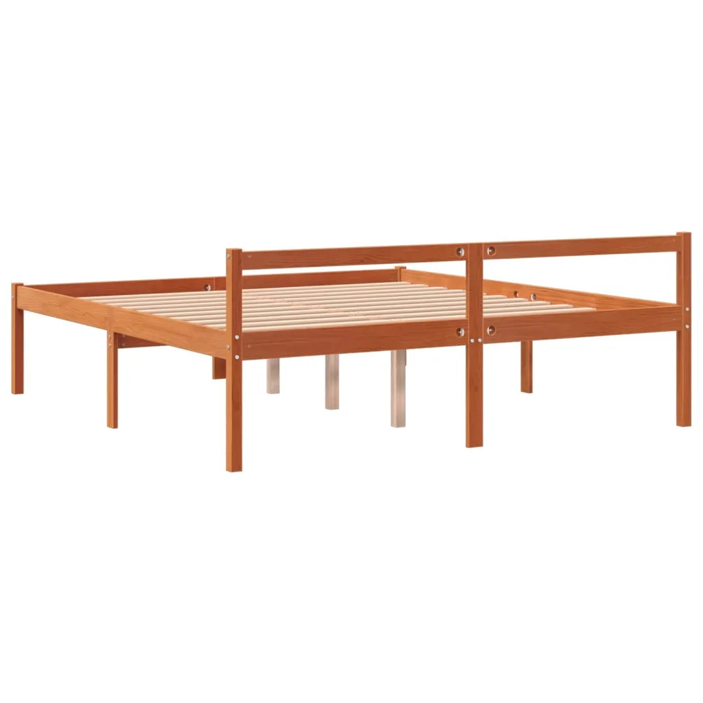 Letto matrimoniale | Letto per adulti | Letto per Anziani Marrone Cera 160x200cm Legno Massello di Pino