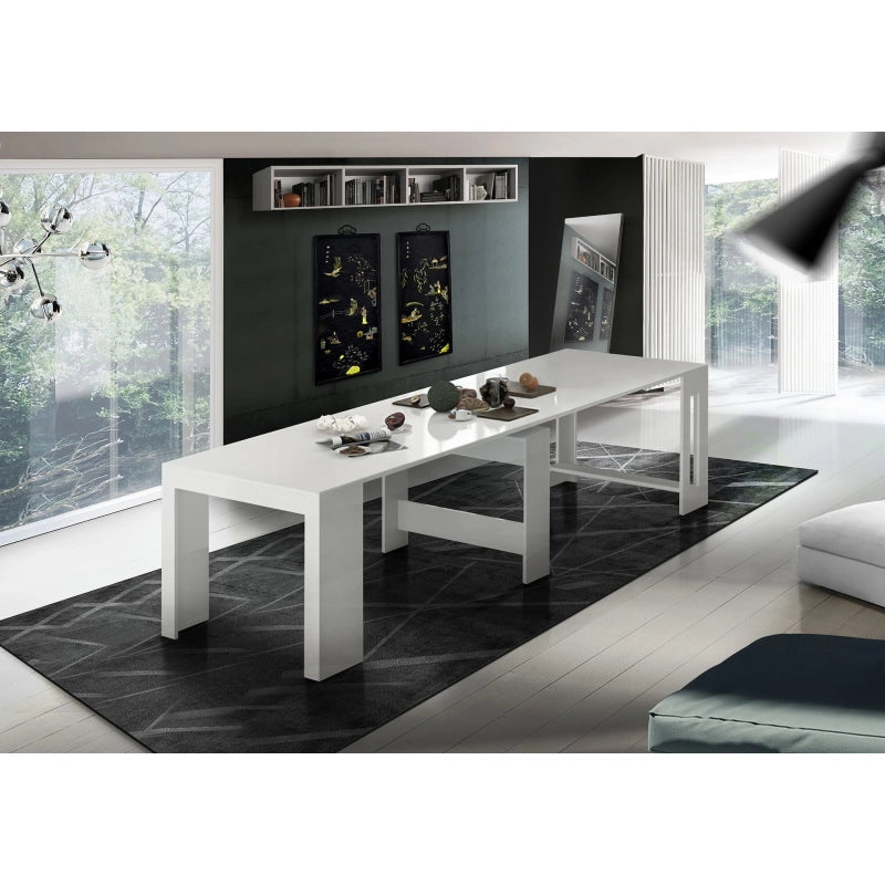 Console Estendibile Pratika – 52cm fino a 3 metri – Bianco Lucido