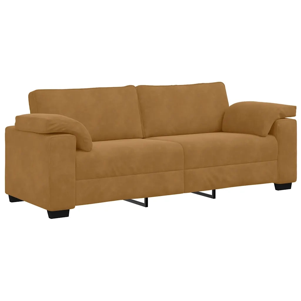 vidaXL Set di Divani 3 pz con Cuscini Marrone in Velluto