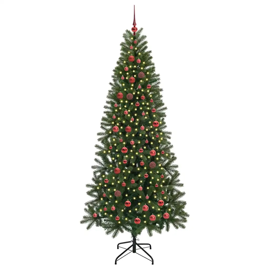 Albero di Natale Artificiale-Albero Natalizio con 300 LED Verde 210 cm PE e PVC 198279
