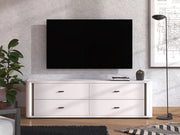 Terenzo, Mobile Porta tv 4 Cassetti, 176.5x40x52h cm Bianco Opaco