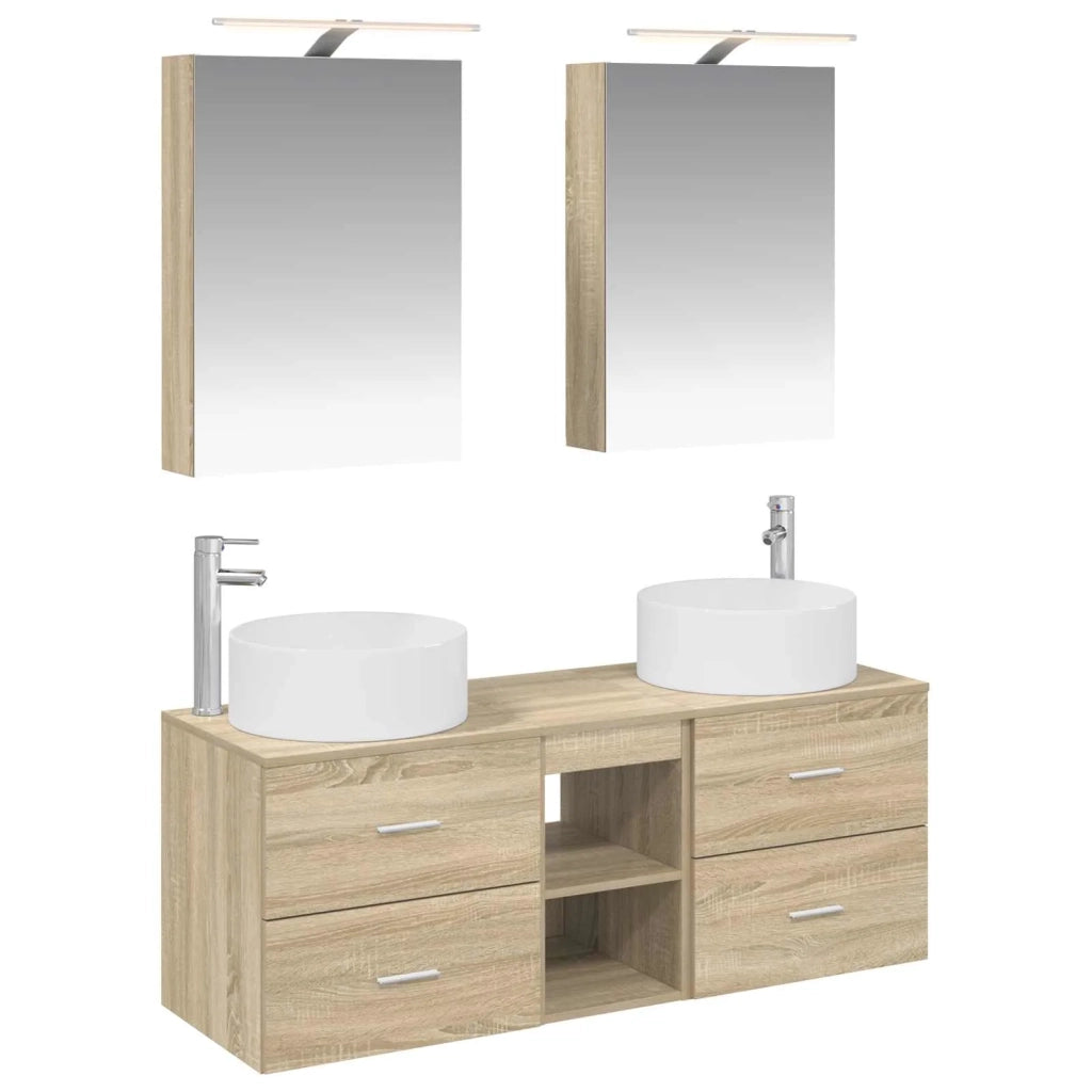 Set di mobili per il bagno 5 pcs Rovere Sonoma 3407073