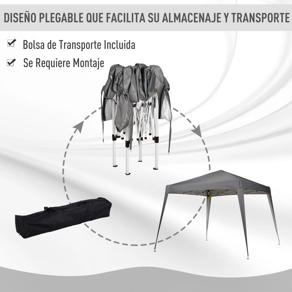 Gazebo pieghevole per giardino ¨C zephmum ¨C grigio 240x240 cm