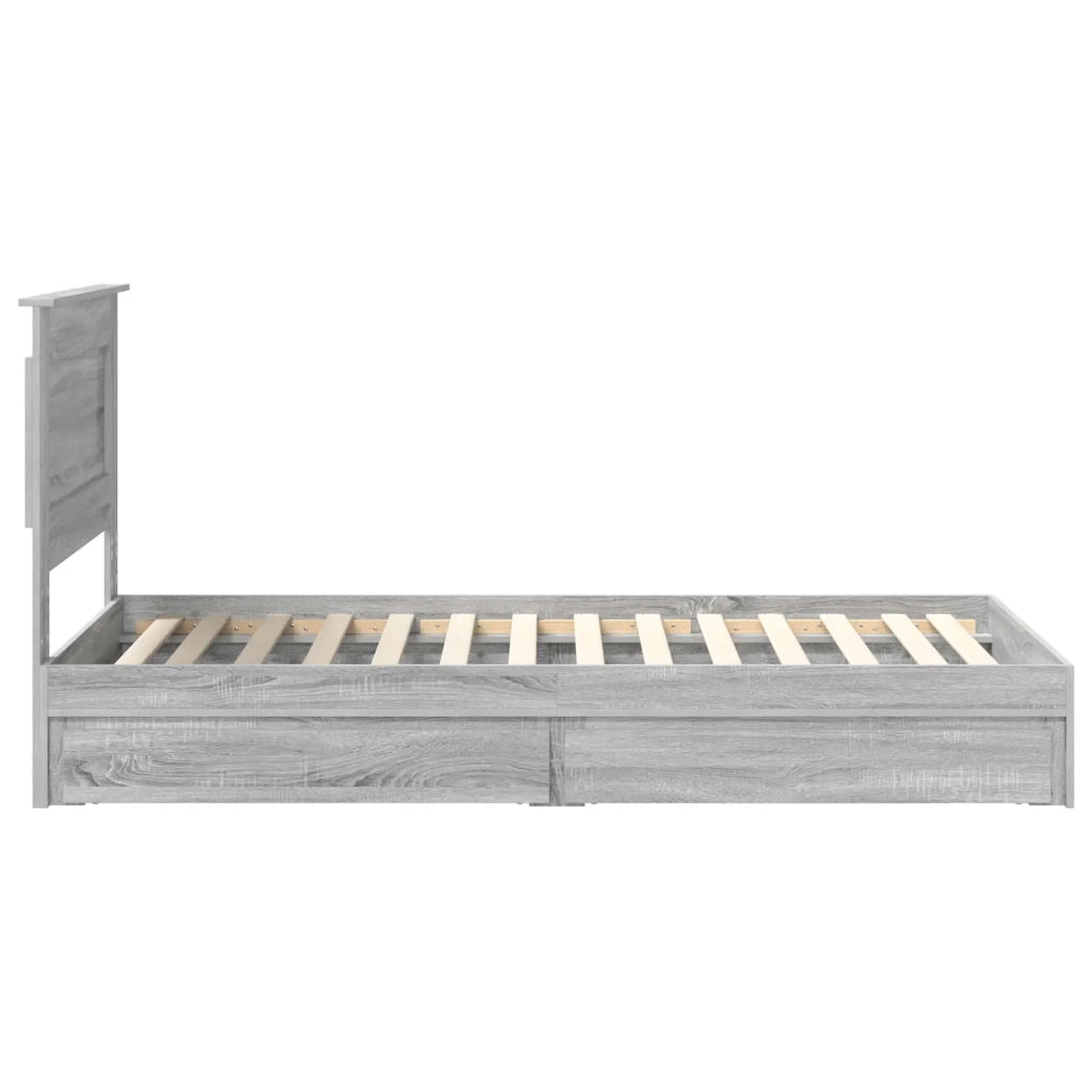 Letto con Contenitore con testiera Grigio Sonoma 100 x 200 cm 3410268