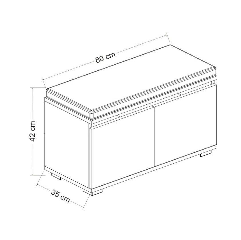 Mobile Portascarpe Delphin, Scarpiera 8 Paia, 80x35x42h cm Marrone Noce
