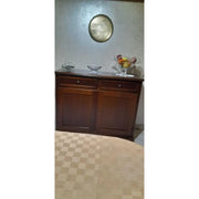 Credenza color noce con 2 ante 2 cassetti stile classico in legno e mdf con rifinitura in noce lucido 105x42x85 H