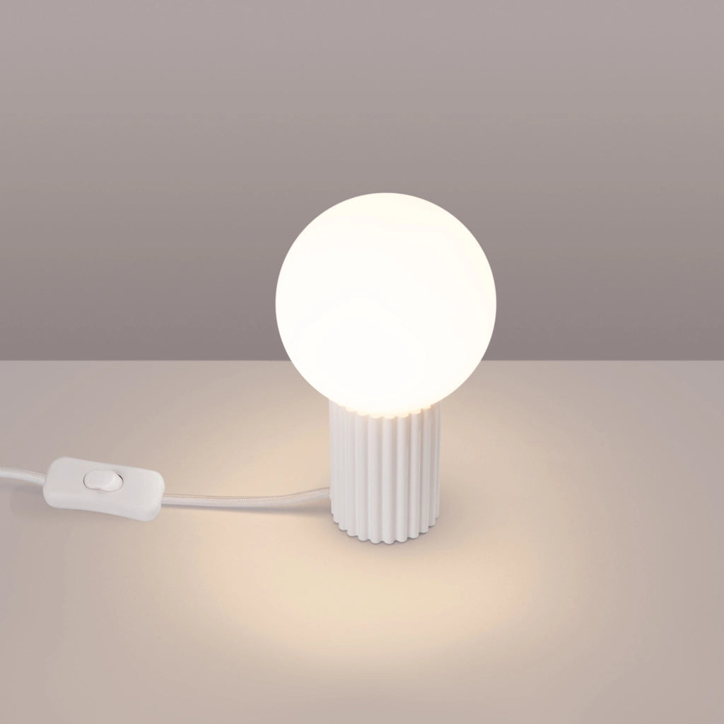 Lampada da tavolo SFERA bianca sfera vetro G9 8W Pure Lume