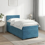 Letto box spring con materasso Blu Scuro 90 x 200 cm Velluto 3450636