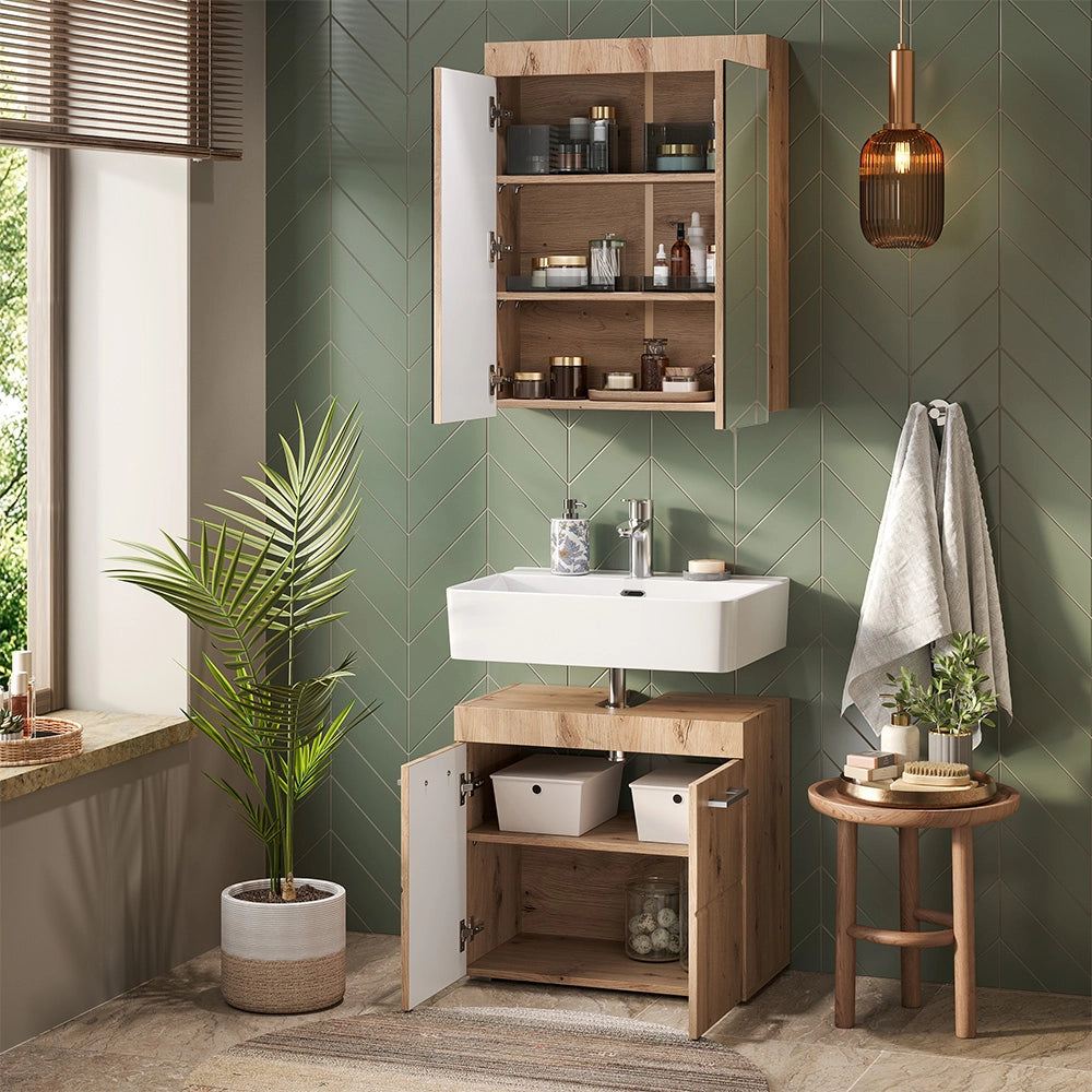 Set mobili bagno Luna Quercia Wotan 2 parti Vicco