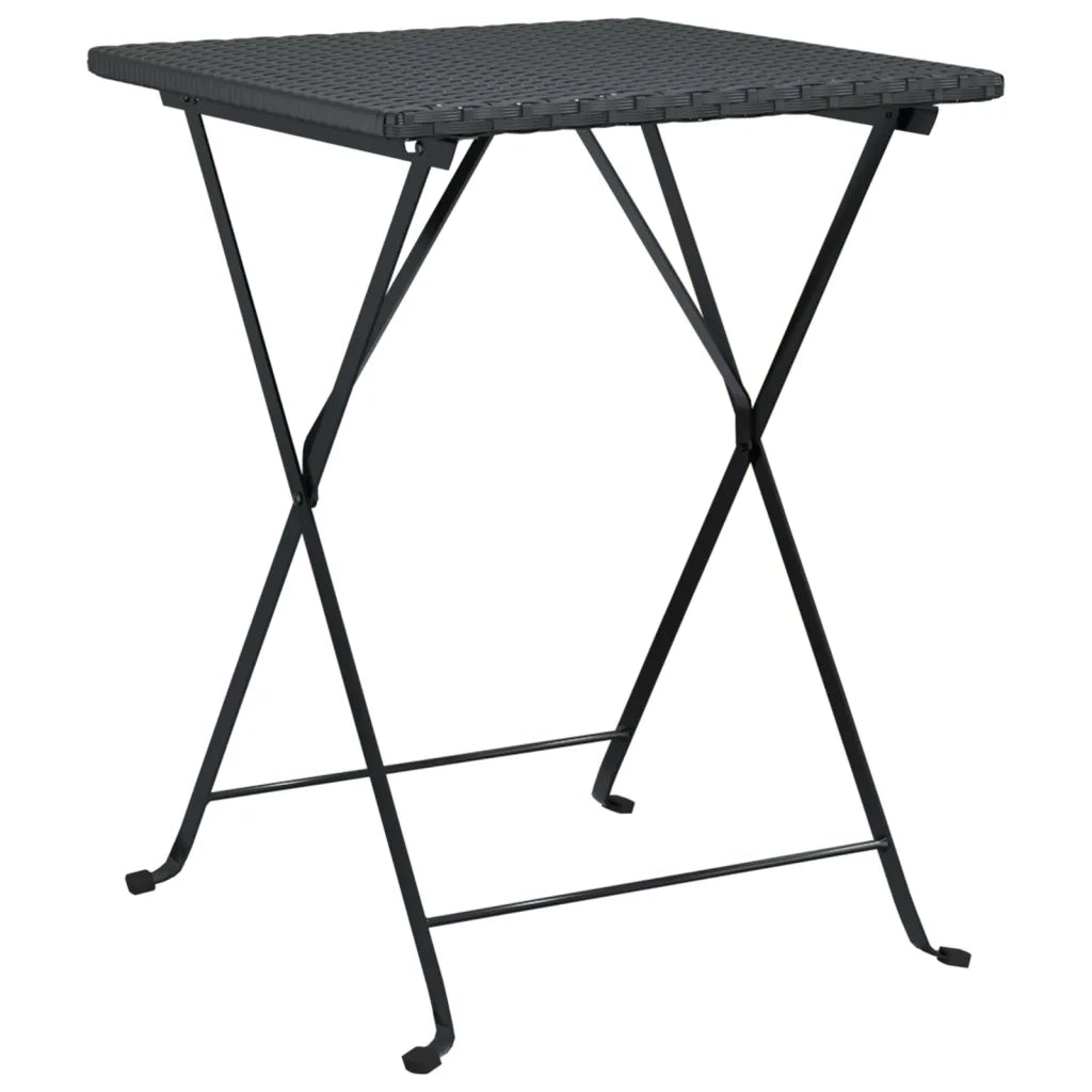 Tavolo Pieghevole da BistrÃ² Nero 55x54x71 cm Polyrattan cod mxl 34370