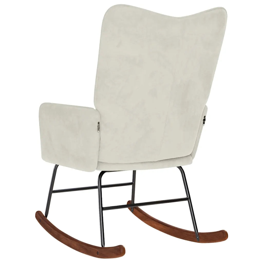 Sedia a Dondolo Crema in Velluto 4016841