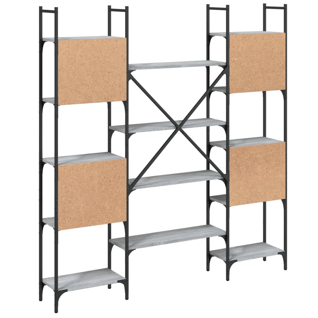 Libreria-Scaffale per Libri-Mobile di Stoccaggio Grigio Sonoma 155,5x24x166,5 cm in Legno Multistrato