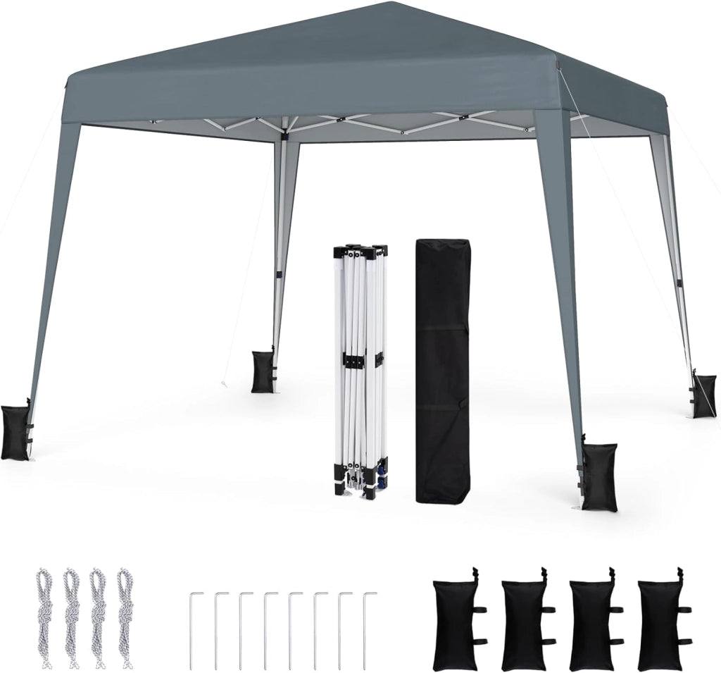Gazebo da Giardino 3 x 3 M, Tendone Parasole con Telo Impermeabile e Resistente, Sacchi di Sabbia, Pieghevole, Portatile e Altezza Regolabile, per Esterno, Mercati, Fiere e Campeggio (Beige)