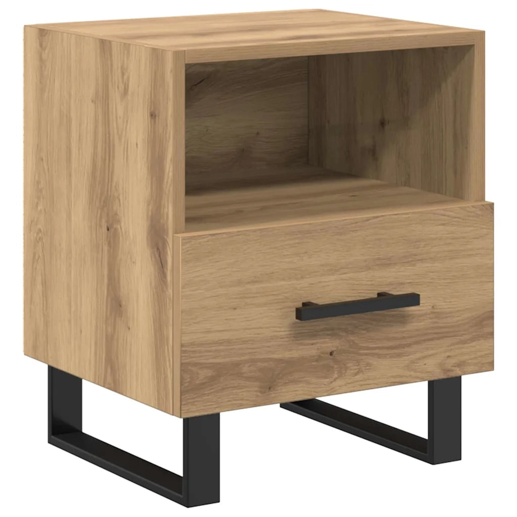 Comodino | Armadio da Notte | Mobiletto da notte Rovere artigianale 40 x 35 x 47,5 cm