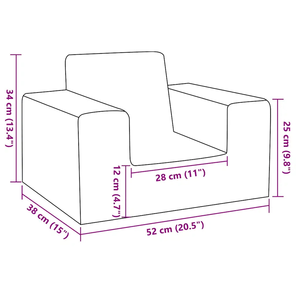 Divano per Bambini-Sofa-Divanetto Grigio Chiaro in Morbido Peluche 620721