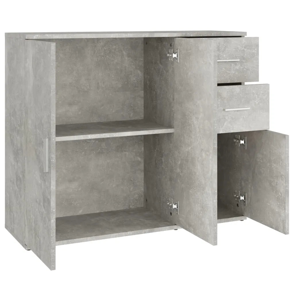 Credenza | Madia | Buffet da pranzo | Armadio da pranzo Grigio Cemento 91x29,5x75 cm in Legno Multistrato