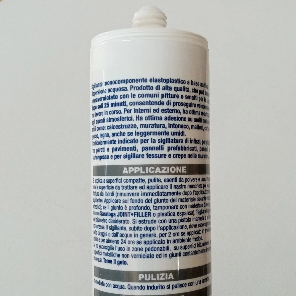 Saratoga 25 minuti 300ml silicone sigillante acrilico bianco ultra rapido