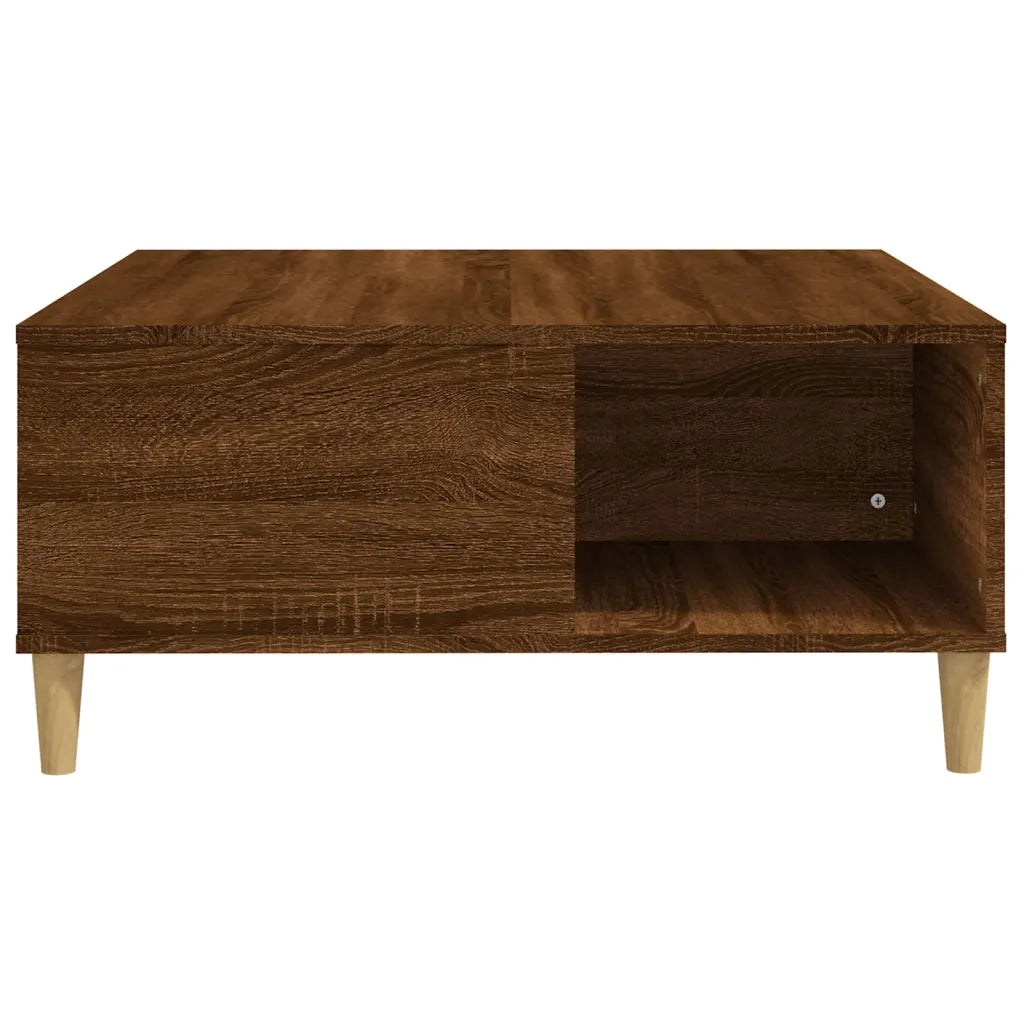 Tavolino Salotto Rovere Marrone 80x80x36,5 cm Legno Multistrato 821099