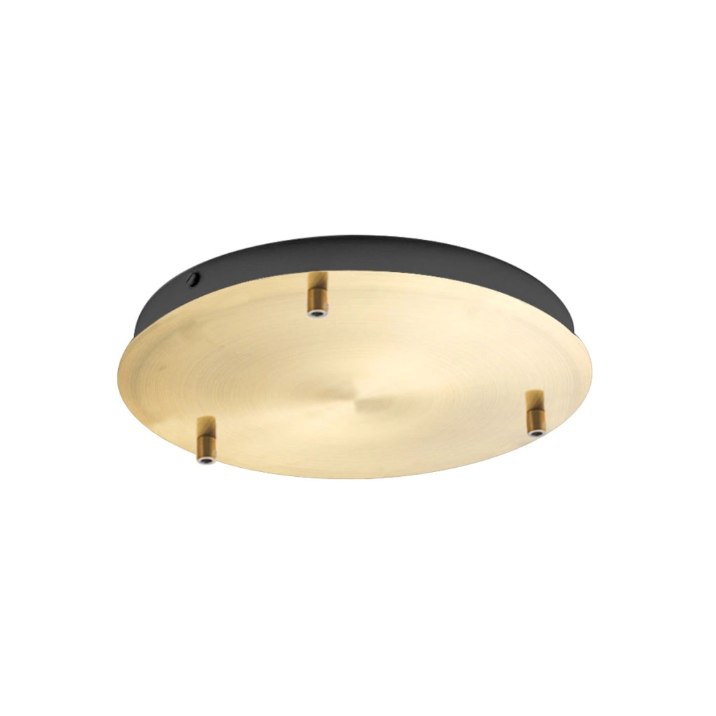 Rosone tondo in metallo Alice ottone IP20 per lampade a sospensione - Base da soffitto moderna, attacco 3 fori, facile installazione
