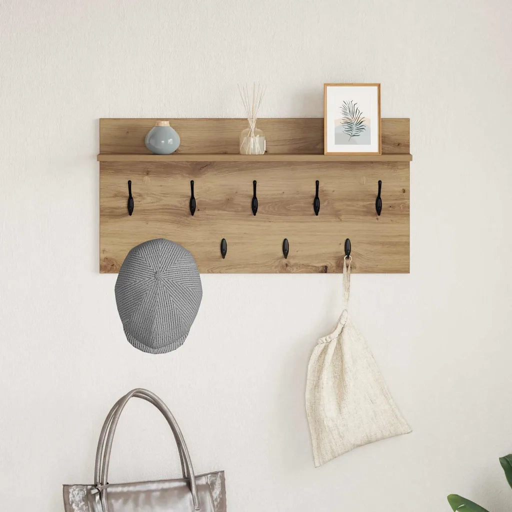 Appendiabiti a muro A parete Rovere artigianale 80 x 40 x 12 cm 874442